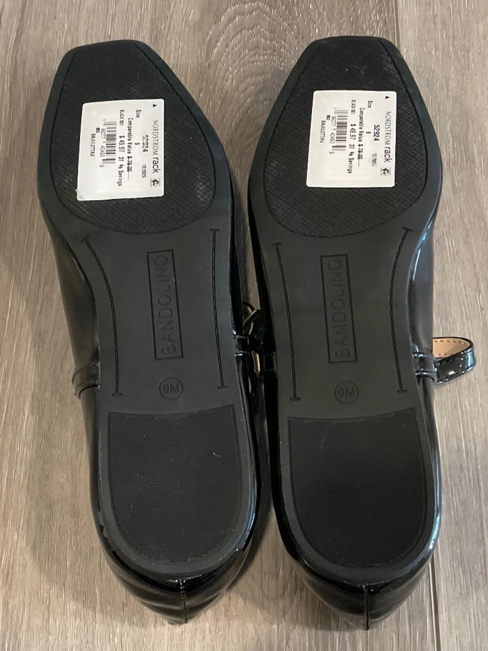BANDOLINO Juletta  Flat Mary Jane’s in Black Patent Bow Accent Size 9 NEW